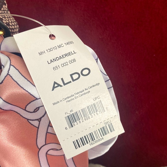 Aldo 'GLENDA' Convertible Satchel in Light Pink & Snakeskin Print - Picture 9 of 15